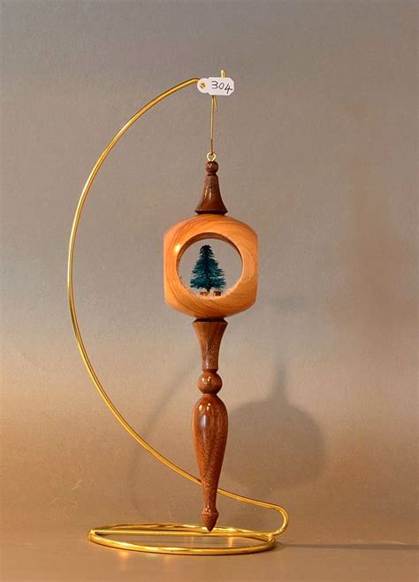 Christmas Tree Ornament Hickory Globe And Walnut Finials 304 Al The Turner