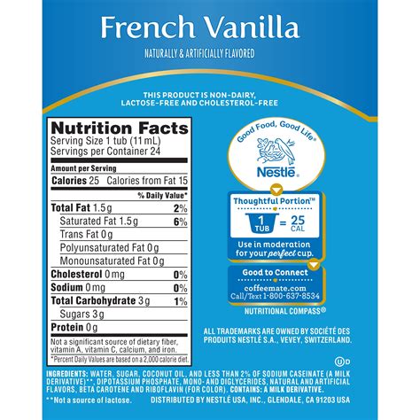 Coffee Mate Powder Creamer Nutrition Facts Runners High Nutrition