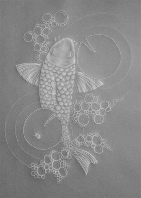 Parchment Craft Koi White Work Embossing Art 3 Parchment Paper Craft
