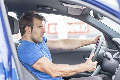 Man Drives Car Fast Stock Image Image Of Wheel Hand 41516555