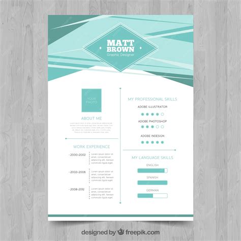 Free Vector Abstract Resume Template