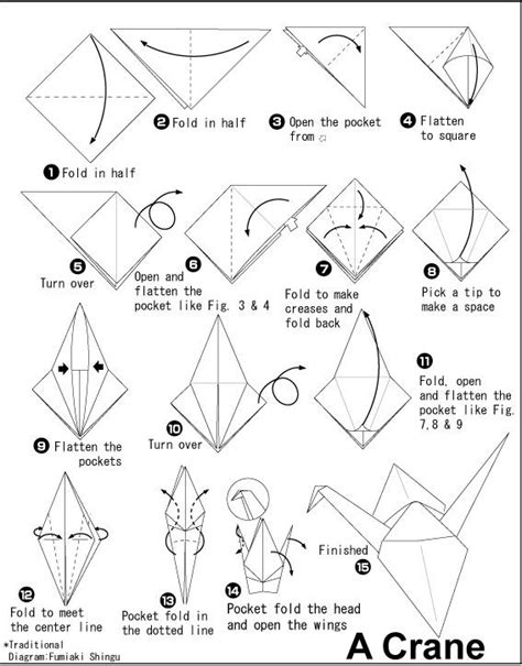 How To Make An Origami Crane Video And Diagram Instructions Origami