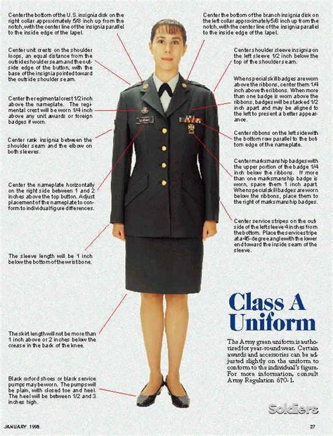 Us Army Female Asu Uniform Measurements Army Military