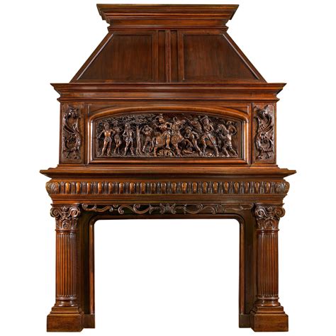 19th Century Belgian Antique Fireplace Mantel For Sale at 1stDibs