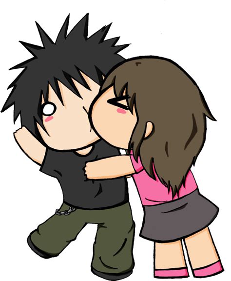 Chibi Anime Couple Kissing