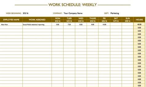 Free Work Schedule Templates For Word And Excel Smartsheet