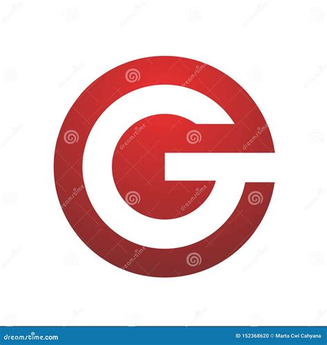 Letter G Circle Element Shape Symbol Logo Stock Vector Illustration