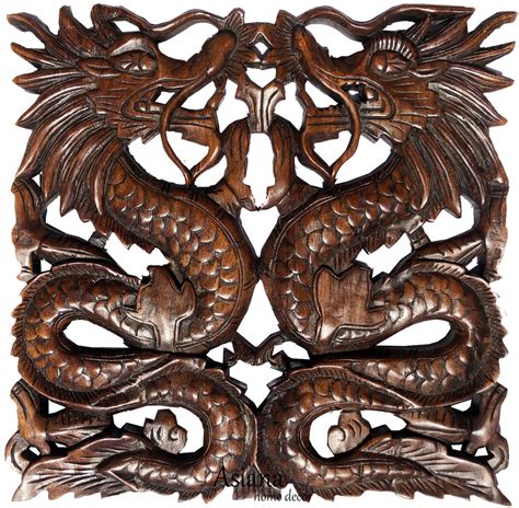 Chinese Dragon Carved Wood Wall Art Decor Panels Asian Home Decor Asiana Home Decor