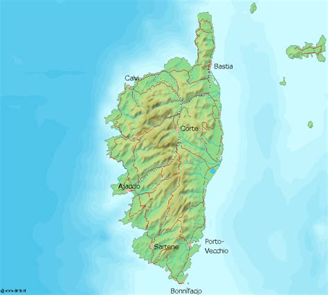 Map Of Corsica Topographic Map Worldofmaps Net Online Maps And