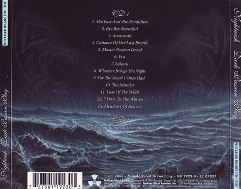 Tarja turunen — nemo (nightwish cover) 05:03. Nightwish - Dark Passion Play (2007) Back Cover