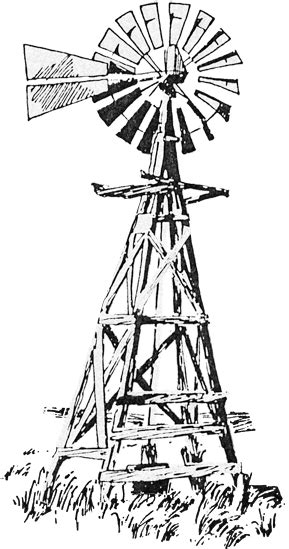 Windmill Black And White Farm Windmill Png Png Download Original