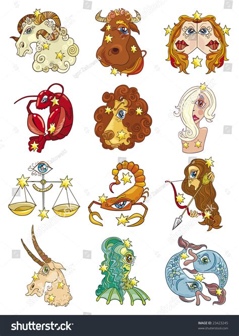 Vector Illustration Of Zodiac Horoscope Signs 23423245 Shutterstock