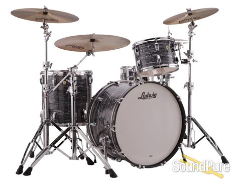 Ludwig 3pc Classic Maple Pro Beat Drum Set Black Oyster