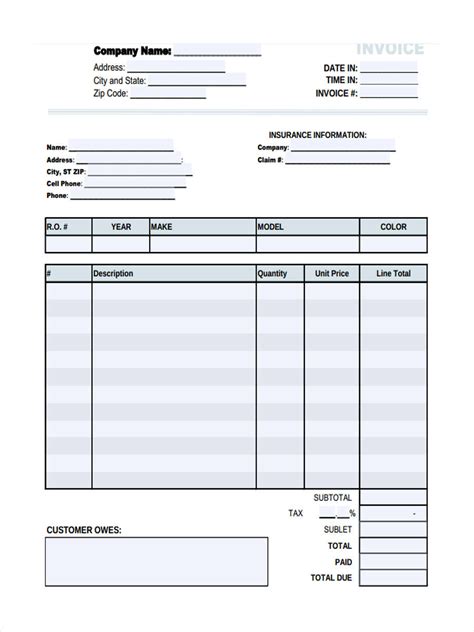 Free Blank Invoice Templates 30 Pdf Eforms Free Fillable Invoice