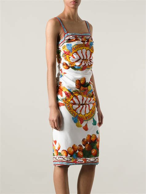 Dolce And Gabbana Sicilia Printed Dress Lyst