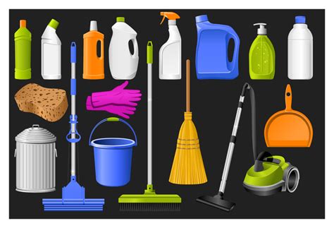 Cleaning Supplies Icon Set Vector Download
