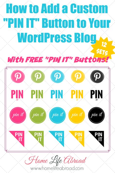How To Add A Custom Pin It Button On Wordpress 12 Sets Of Free Pin