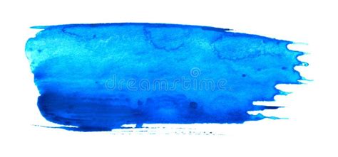 Blue Painting Brush Stroke On White Stock Illustration Illustration