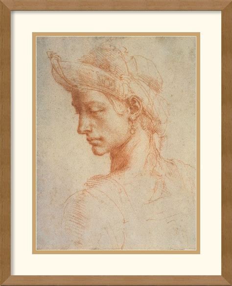 Amanti Art Drawing Of A Woman By Michelangelo Buonarroti Framed