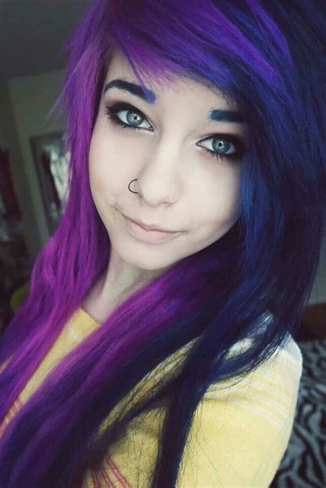 Half Purple And Half Navy Blue Hair Color 3 Want Hair