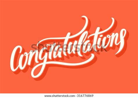Congratulations Hand Lettering Stock Vector Royalty Free 316776869