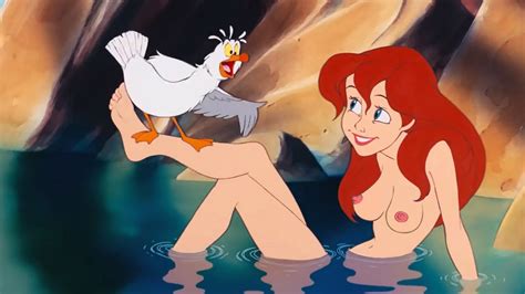 Rule 34 Ariel Blue Eyes Breasts Disney Edit Female Human Legs Lipstick Long Hair Nipples Nude