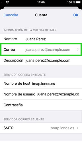 Comprobar Y Cambiar La Direcci N Remitente En Iphone Ipad Ionos Ayuda