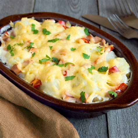 Gratin de chou - fleur au jambon