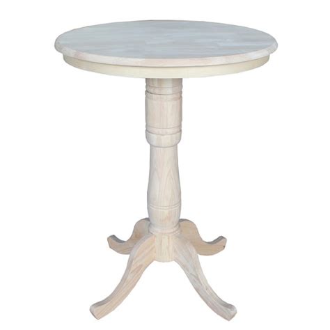 Unfinished 42 Inch High Round Bar Height Pedestal Table Free Shipping