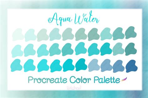 Procreate Color Palette Blue Aqua Water Graphic By Idelotama · Creative