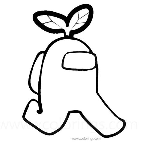 Among Us Coloring Pages Leaf Hat Creamate Running - XColorings.com