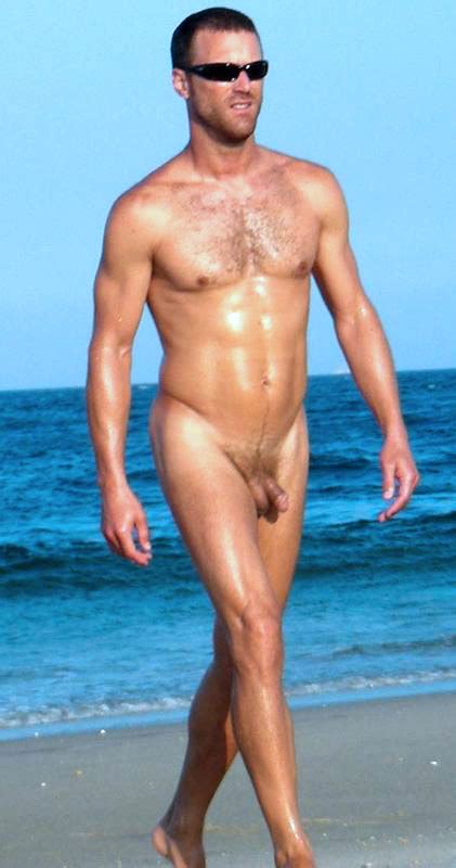 Closet Gay Nudist Emptying The Stock Beach