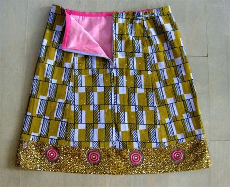 Three Batiks Skirt African Waxprint Skirt A Line Skirt Etsy Batik Skirt Batik Wax Print