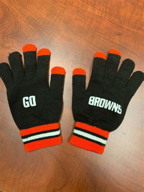 Cleveland Browns Season Ticket Member Gloves New Brown And Orange EBay