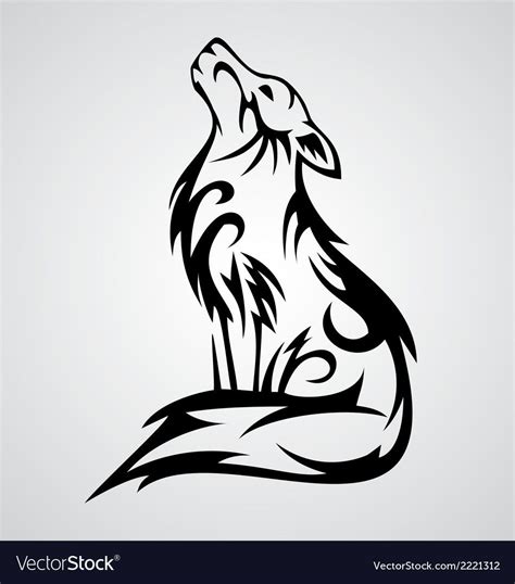 Wolf Tribal Vector Image On Vectorstock Wolf Tattoo Tribal Wolf
