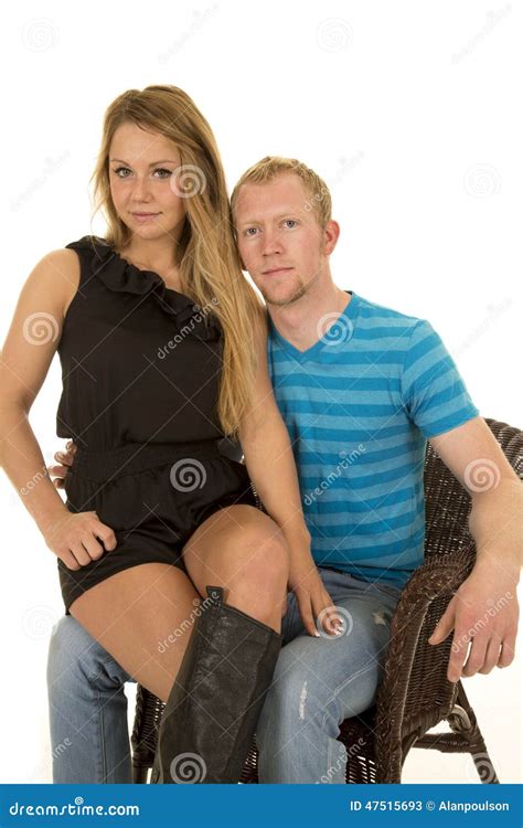 Woman Sitting On Mans Lap In Chair Stock Image Image Of Expression Lifestyle 47515693