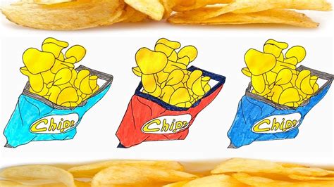 Chip and potato coloring pages chip pug. How To Draw Color Potato Chips. Potato Chips Coloring ...