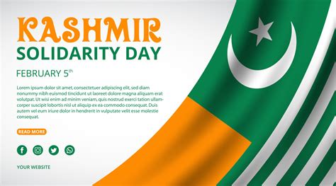 Kashmir Day Banner With A Realistic Flag 5266221 Vector Art At Vecteezy