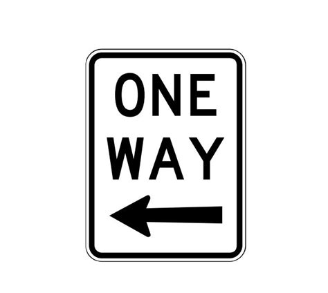 One Way Sign With Left Arrow Cpking