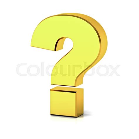 Gold Question Mark Isolated Over White Stock Image Colourbox