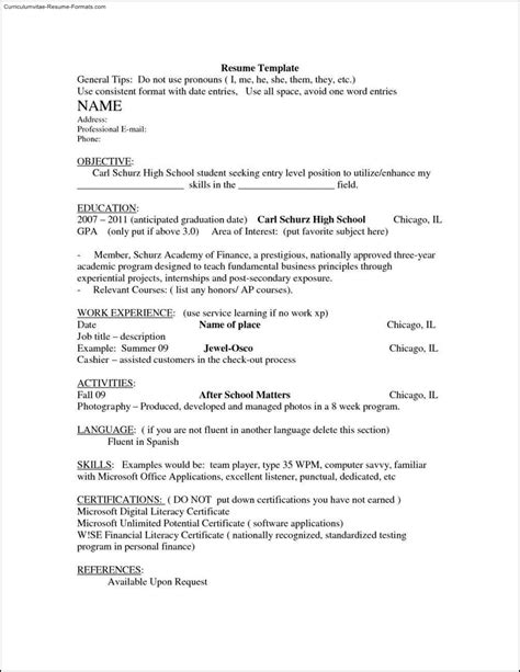 high school student resume template word  samples