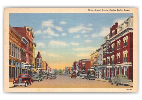 Cedar Falls Iowa Main Street South Vintage And Antique Postcards 🗺 📷