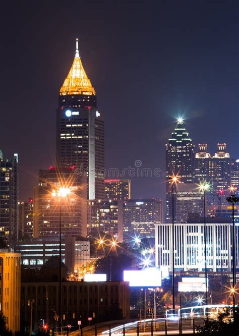 Tallest Building In Atlanta Downtown At Dusk Stock Photo Image Of