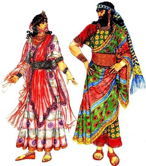 The Ancient Assyrians Costumes Nobles Men Outfit Historia De La Moda Historia Antigua Y