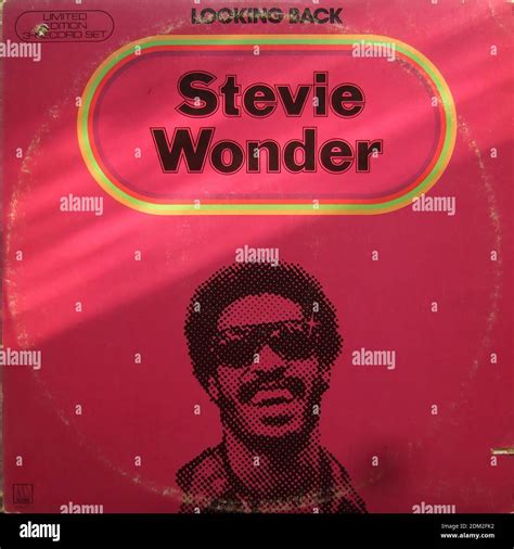 Stevie Wonder Looking Back Vintage Vinyl Album Cover Stock Photo