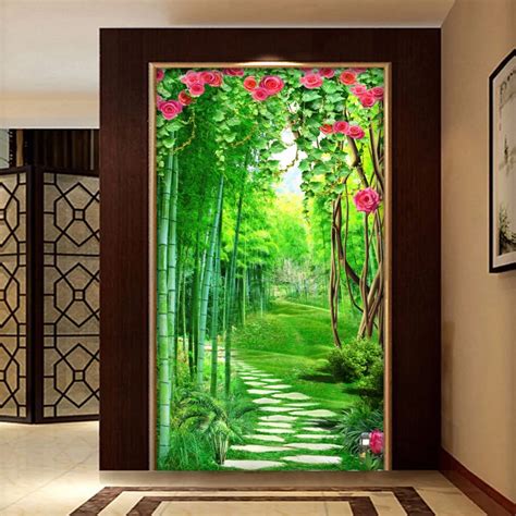 Custom Wall Mural Wallpaper For Walls 3d Flower Vine Bamboo Forest