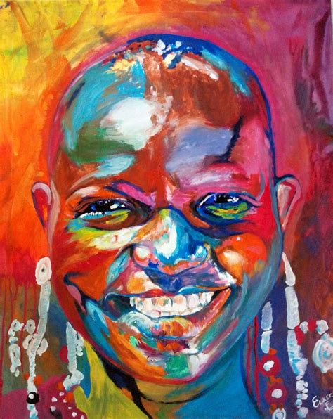 Peinture African Portrait Painting Par Efart Elkechai Fayçal Art