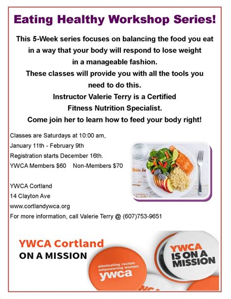 Eating Healthy Workshop Starting In January Ywca Of Cortland