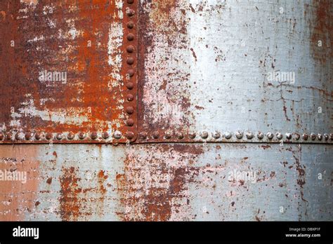 Old Rusted Metal Background Texture With Rivets Stock Photo Alamy