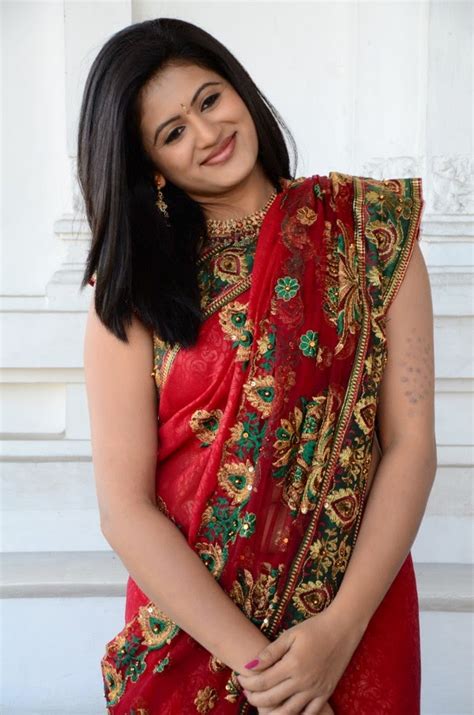 Actress Mythri Hot Navel Show In Red Saree Stills Cine Gallery